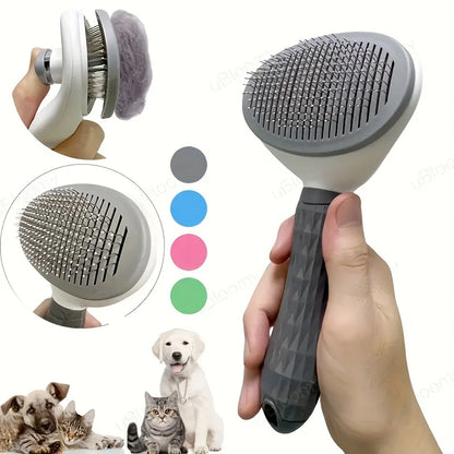 One-Click Pet Hair Removal Comb – Float Slicker Brush for Dogs & Cats