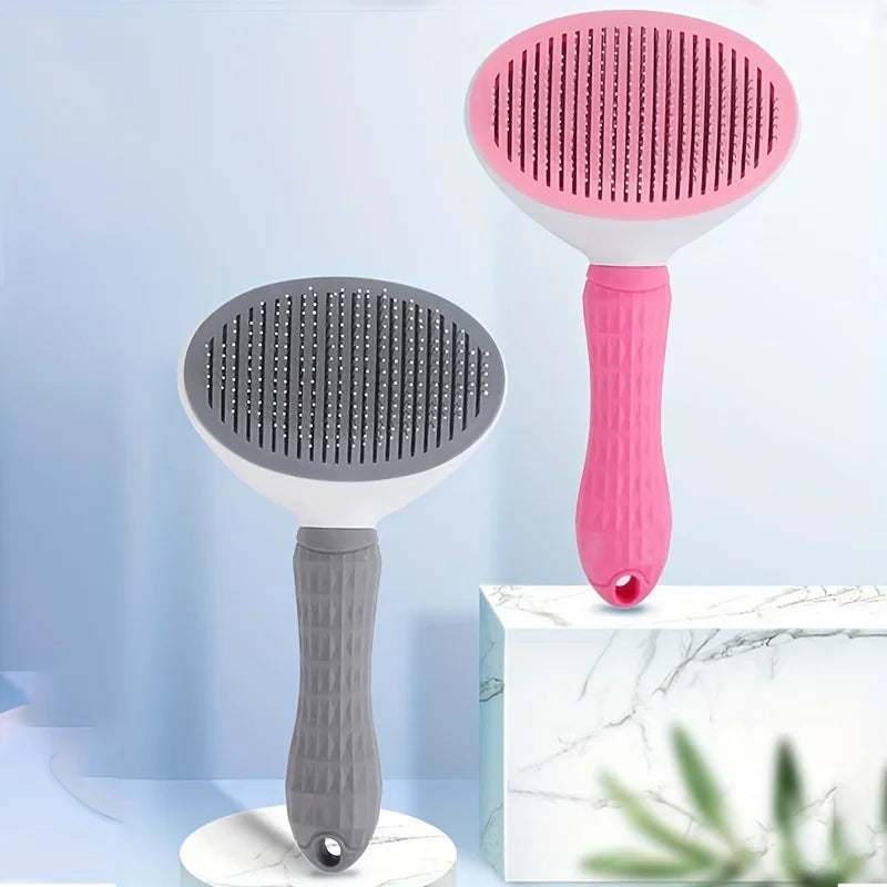 One-Click Pet Hair Removal Comb – Float Slicker Brush for Dogs & Cats