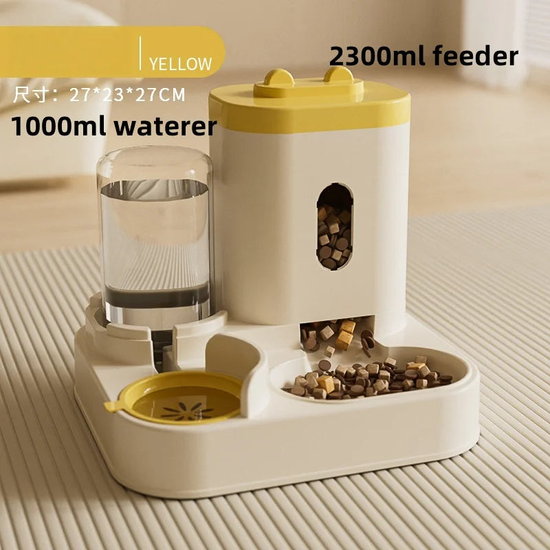 Automatic Cat & Dog Feeder – Integrated Food & Water Bowl for Easy Feeding