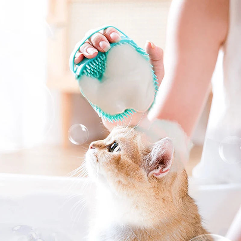 Pet Bathing Brush – Soft Silicone Massager & Grooming Tool for Dogs & Cats