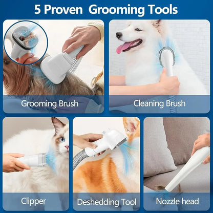 Dog Grooming Kit – 4 Clipper Combs, 2.5L Vacuum & 5 Tools for Shedding & Care