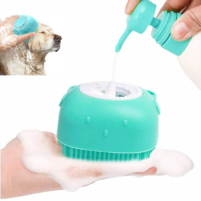 Pet Bathing Brush – Soft Silicone Massager & Grooming Tool for Dogs & Cats