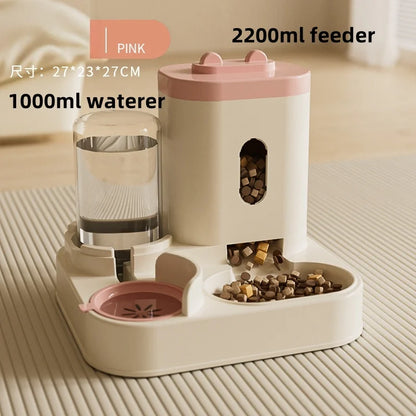 Automatic Cat & Dog Feeder – Integrated Food & Water Bowl for Easy Feeding